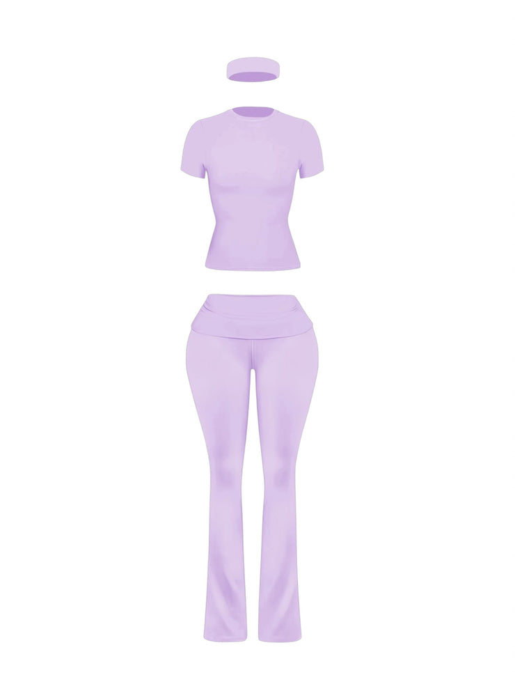 Lavender 3 Piece Fold Over Set